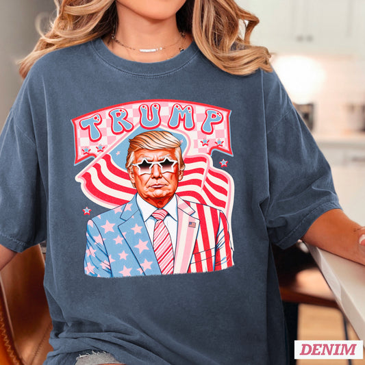 Pink Suited Trump Comfort Color Graphic Tee