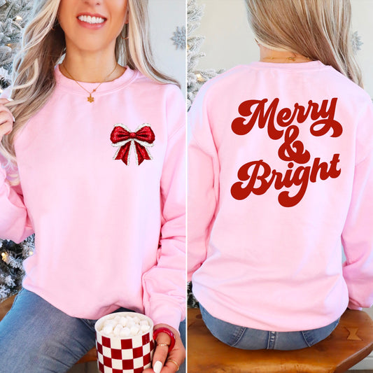 Merry & Bright Christmas Crewneck Sweatshirt