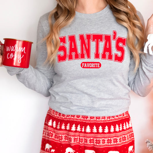 Santa's Favorite Long Sleeve Graphic Tee