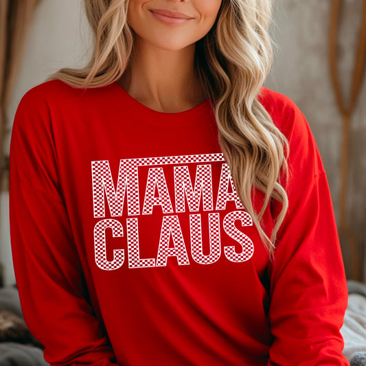 Mama Claus Long Sleeve Graphic Tee