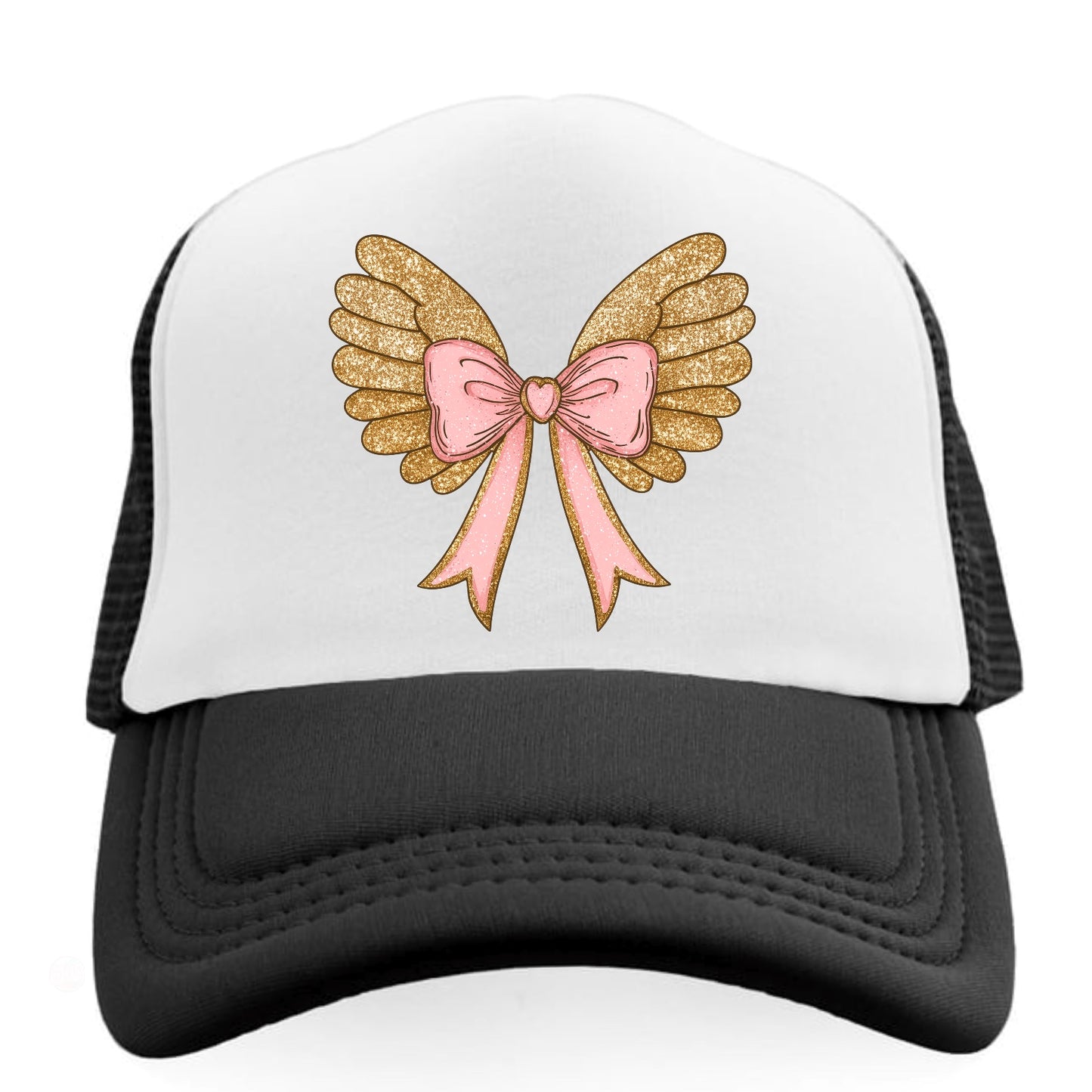 Gold Angel Wings Faux Glitter Hat DTF Transfer